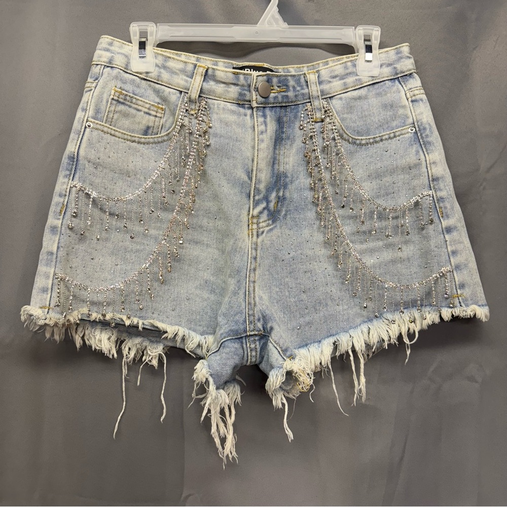 Embellished Denim Shorts
